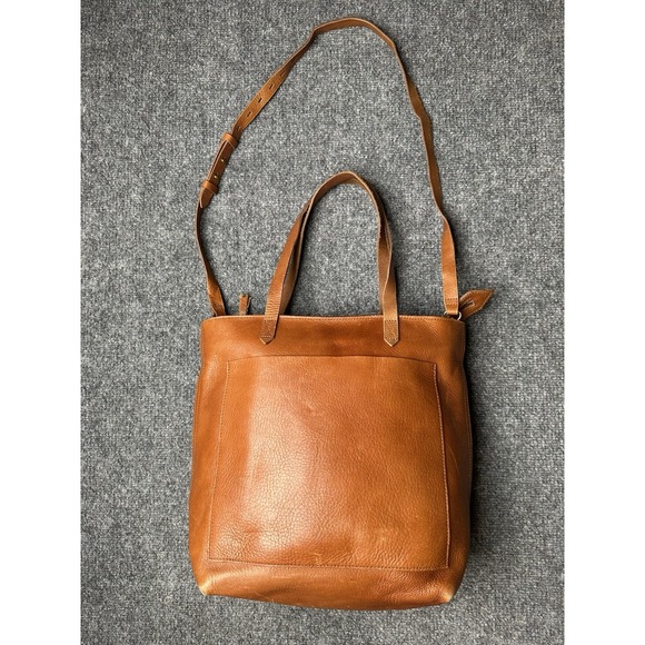 Madewell Handbags - Womens Leather Madewell Brown Shoulder Tote Crossbody Bag, Size One Size